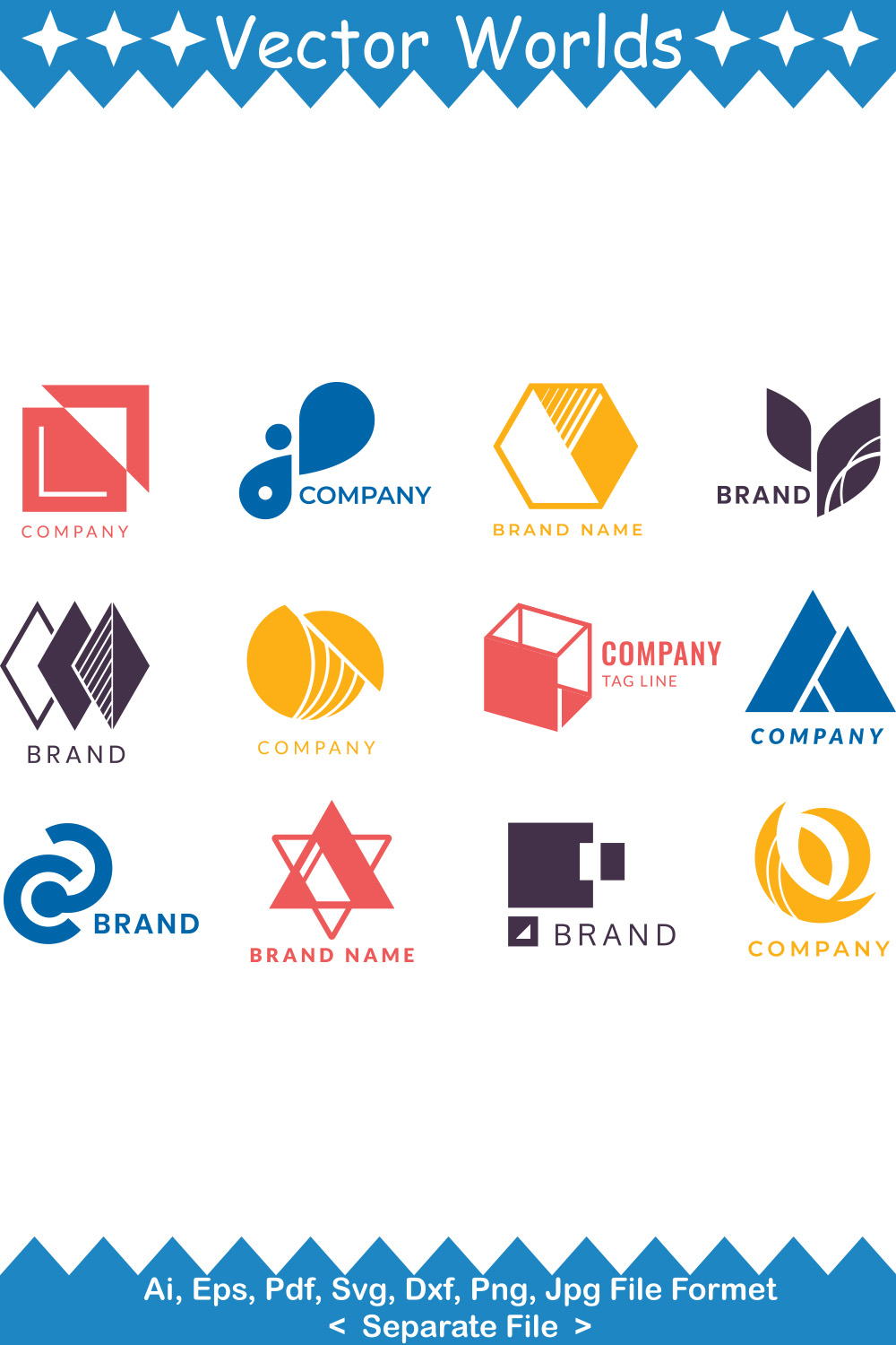 Brand Mark Logo SVG Vector Design pinterest preview image.