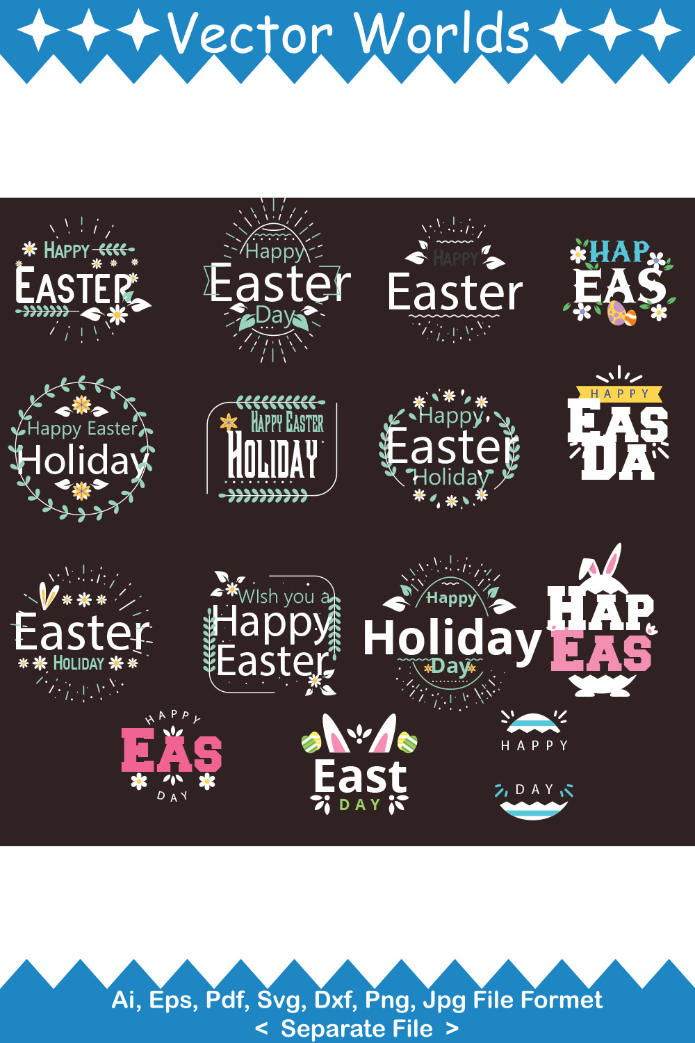 Easter long weekend SVG Vector Design pinterest preview image.