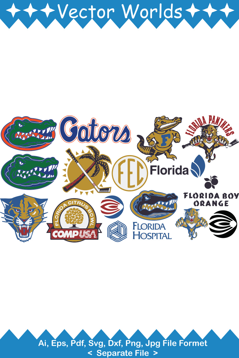 Gators SVG Vector Design pinterest preview image.