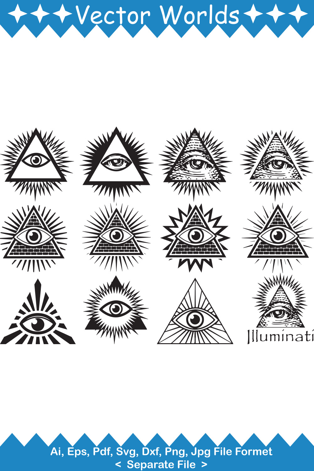 Masonic Eye Symbol SVG Vector Design pinterest preview image.