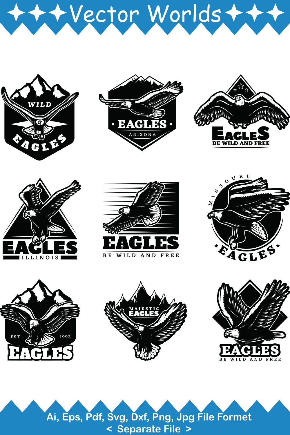 Eagle Logo SVG Vector Design pinterest preview image.