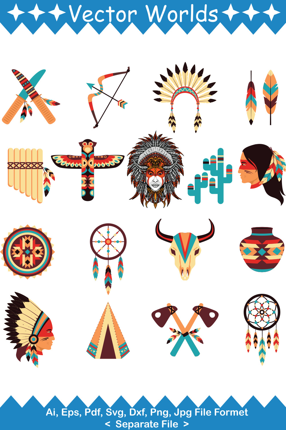 US Indigenous Peoples Day SVG Vector Design pinterest preview image.