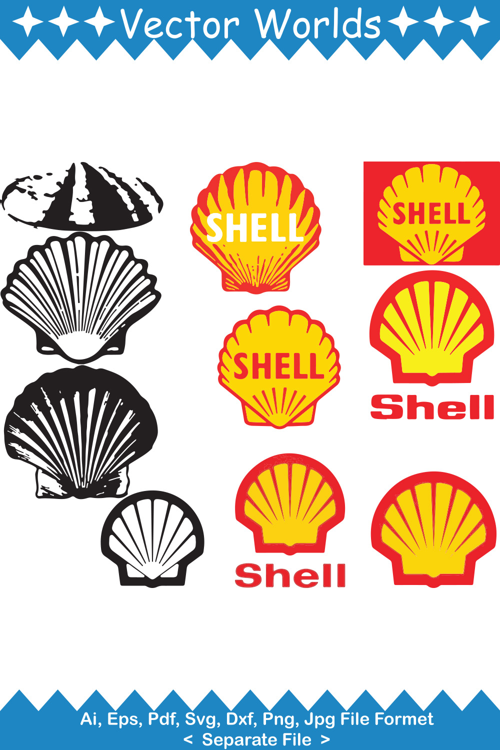 Shell Logo SVG Vector Design pinterest preview image.