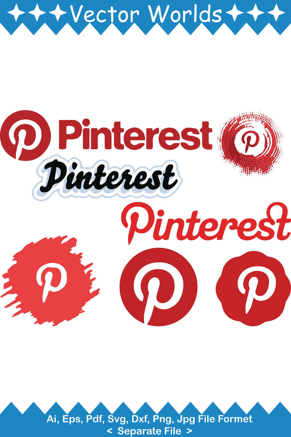 Pinterest Logo SVG Vector Design pinterest preview image.