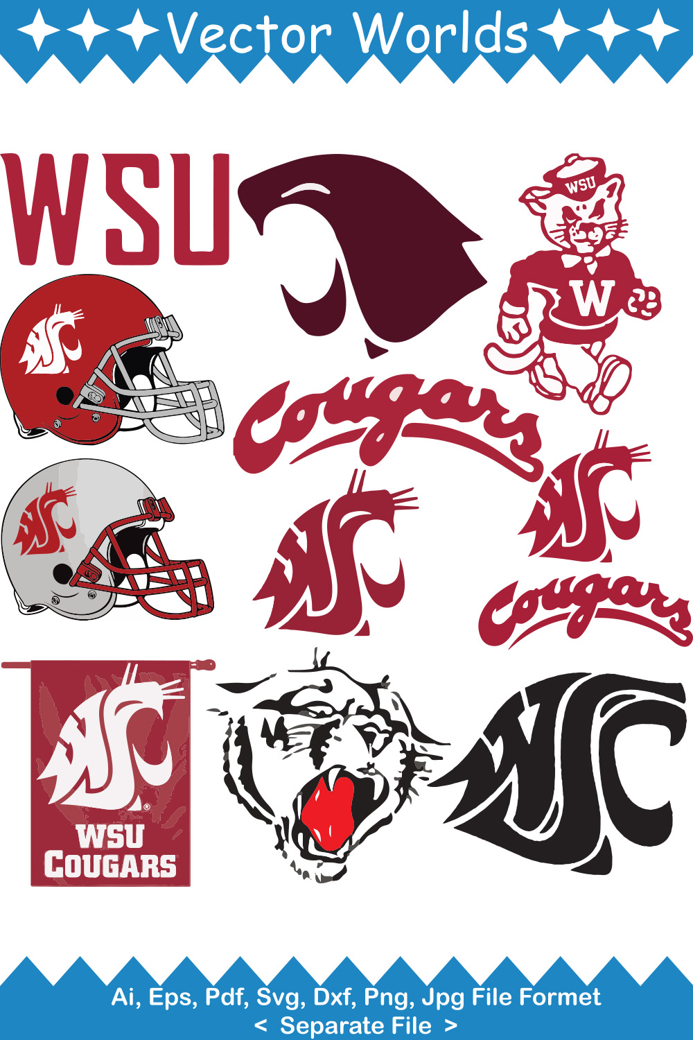 Washington State University Logo SVG Vector Design pinterest preview image.