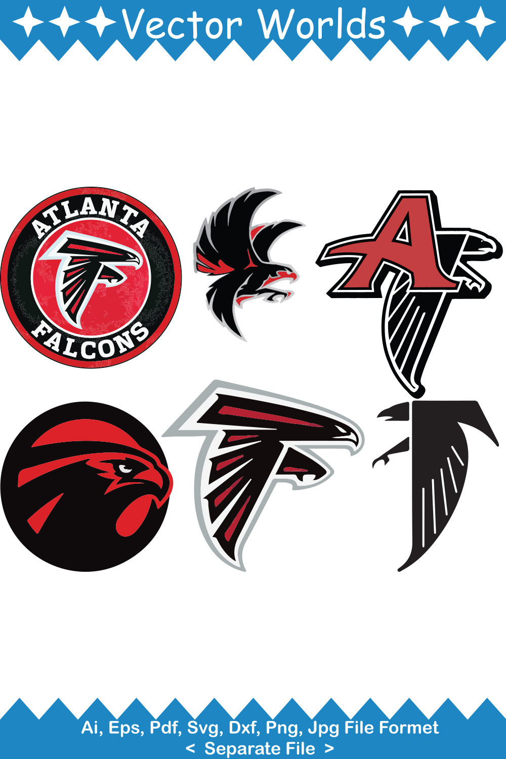 Atlanta Falcons Logo SVG Vector Design pinterest preview image.