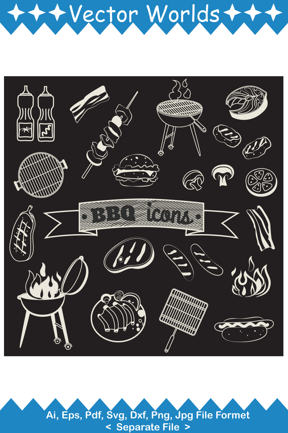 Barbecue Party SVG Vector Design pinterest preview image.