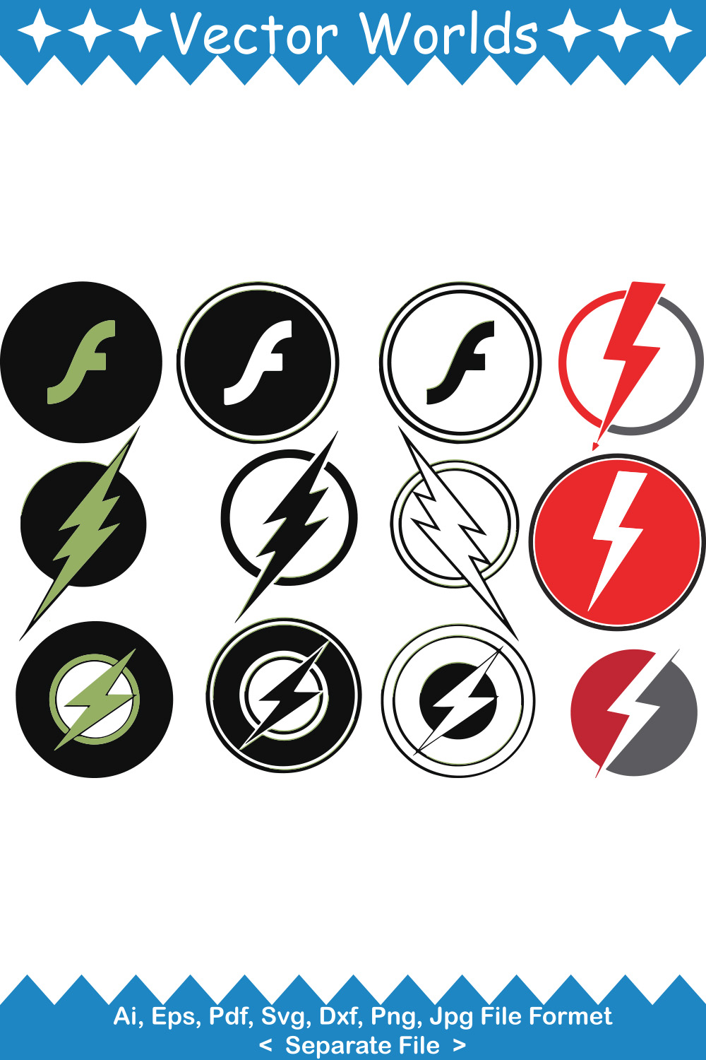 Flash Logo SVG Vector Design pinterest preview image.