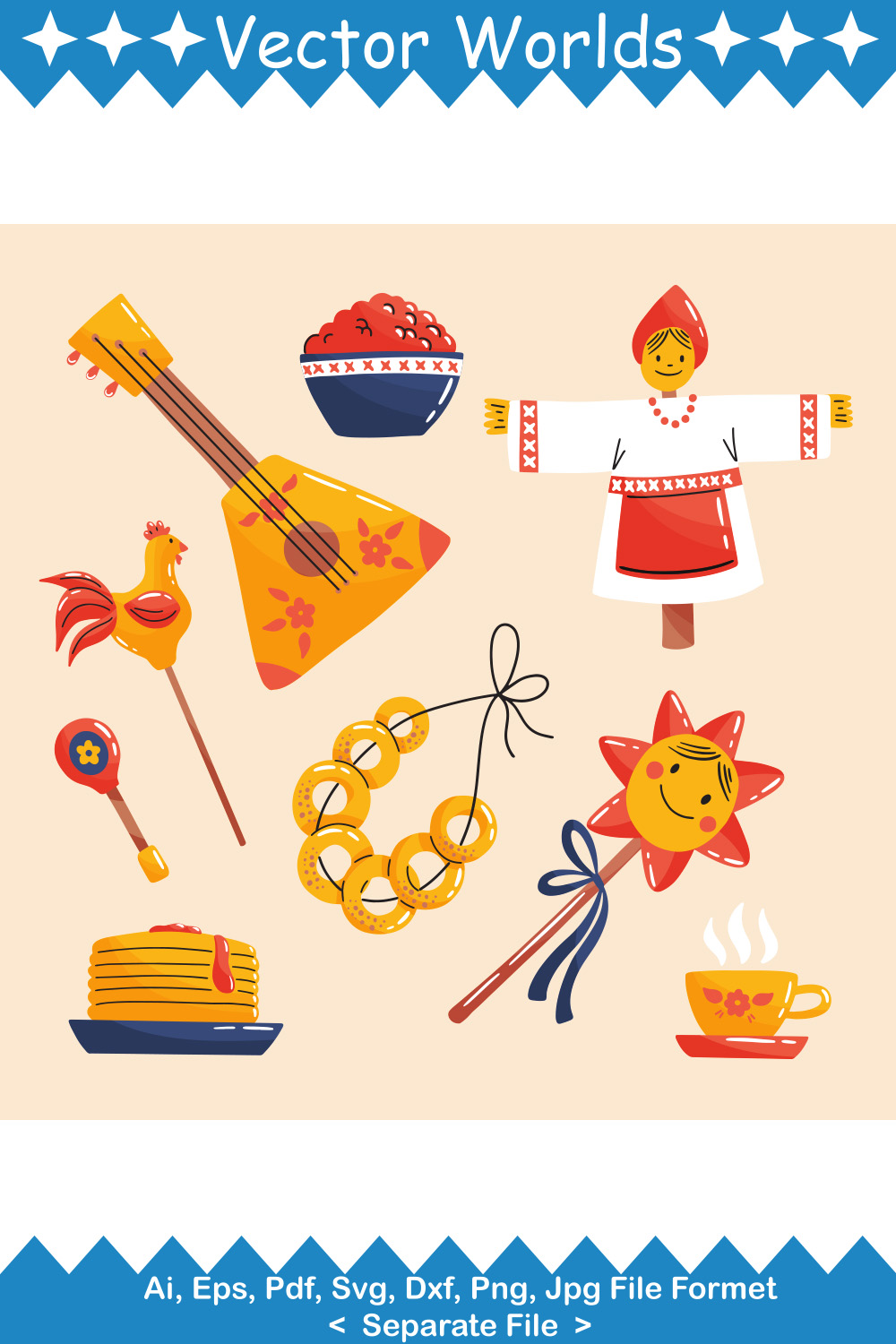 MASLENITSA SVG Vector Design pinterest preview image.