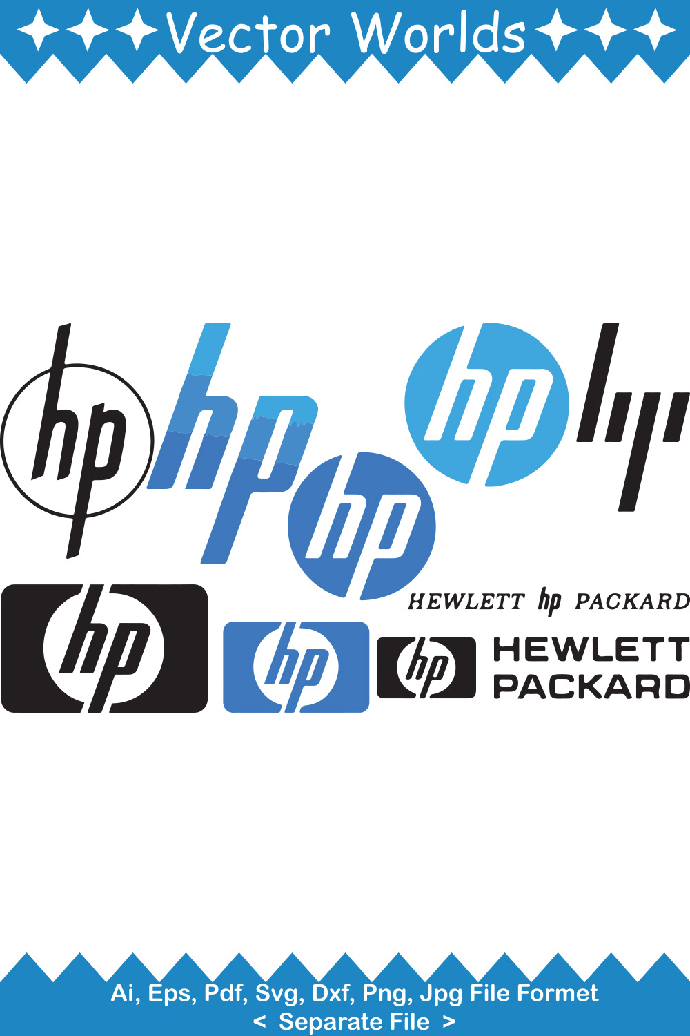 HP Logo SVG Vector Design pinterest preview image.
