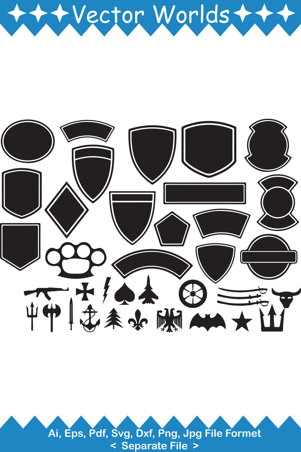 Military Patch Kit SVG Vector Design pinterest preview image.