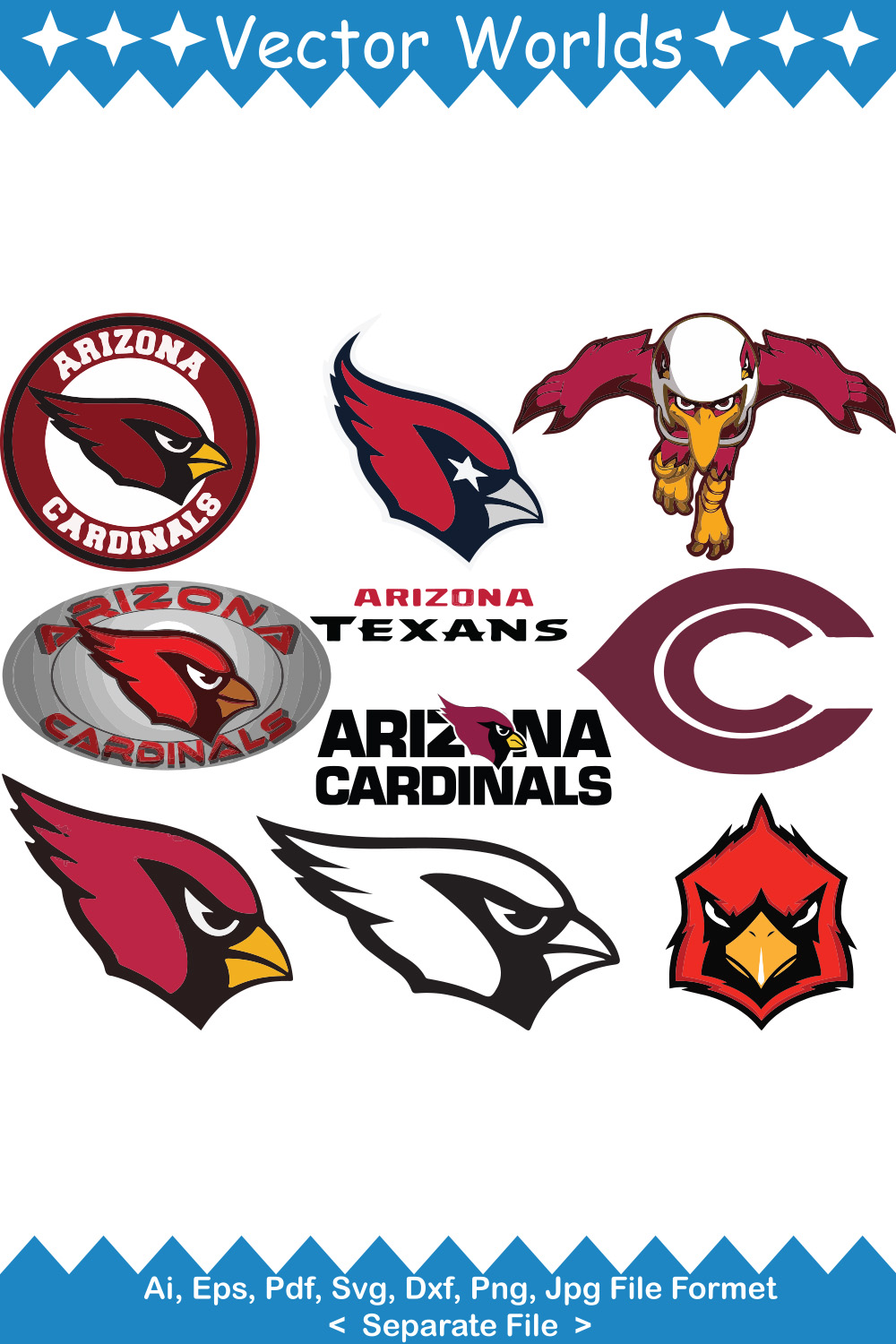 Arizona Cardinals Logo SVG Vector Design pinterest preview image.