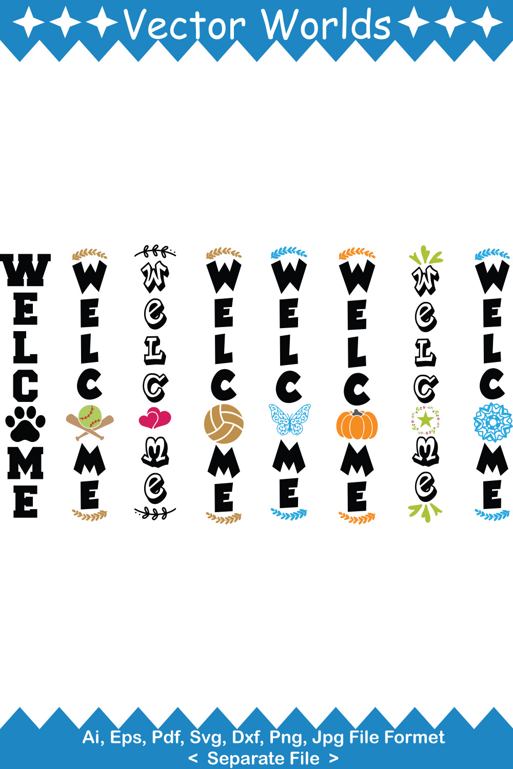 Welcome Porch SVG Vector Design pinterest preview image.