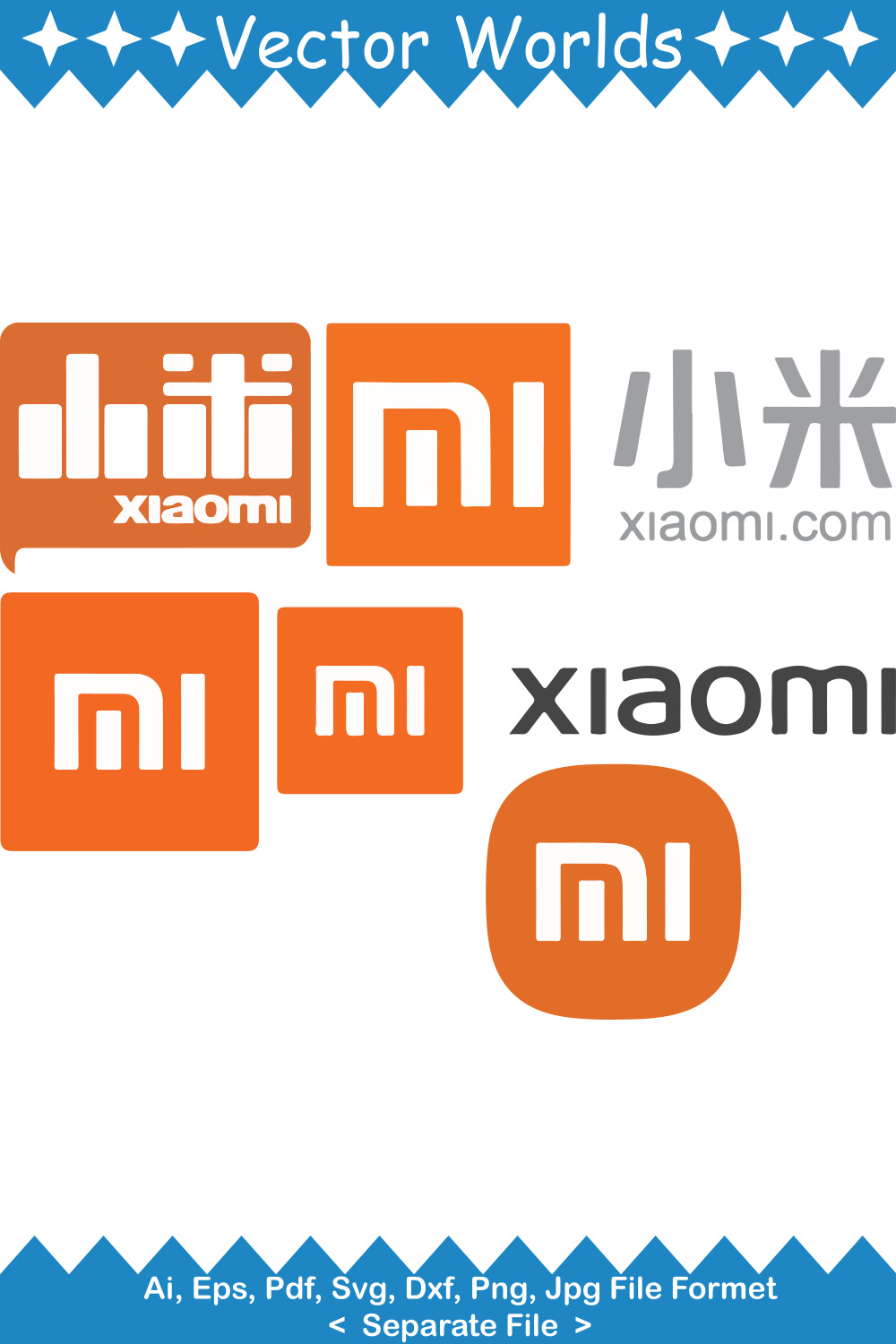 Xiaomi Logo SVG Vector Design pinterest preview image.