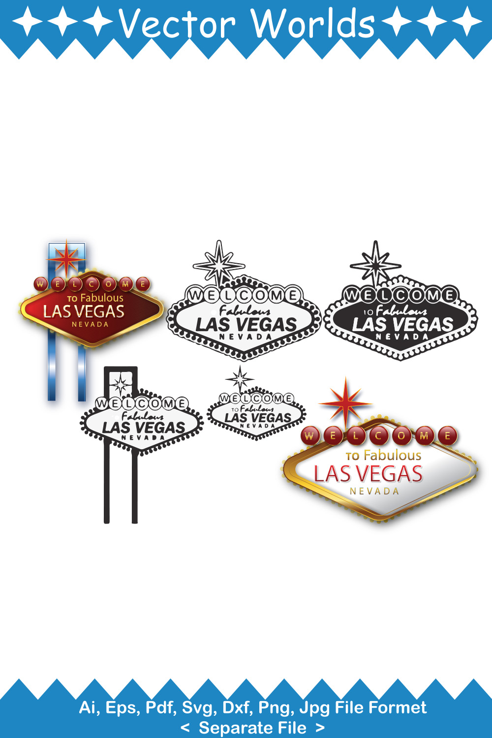 Las Vegas SVG Vector Design pinterest preview image.