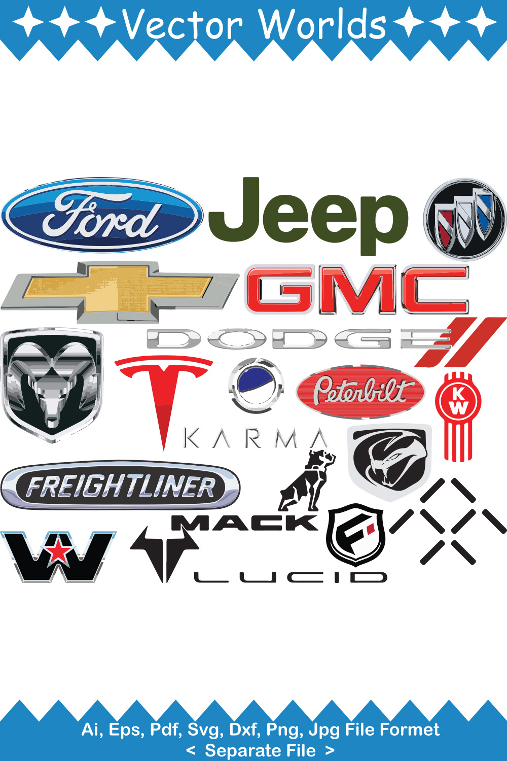American Car Brand Logo SVG Vector Design pinterest preview image.