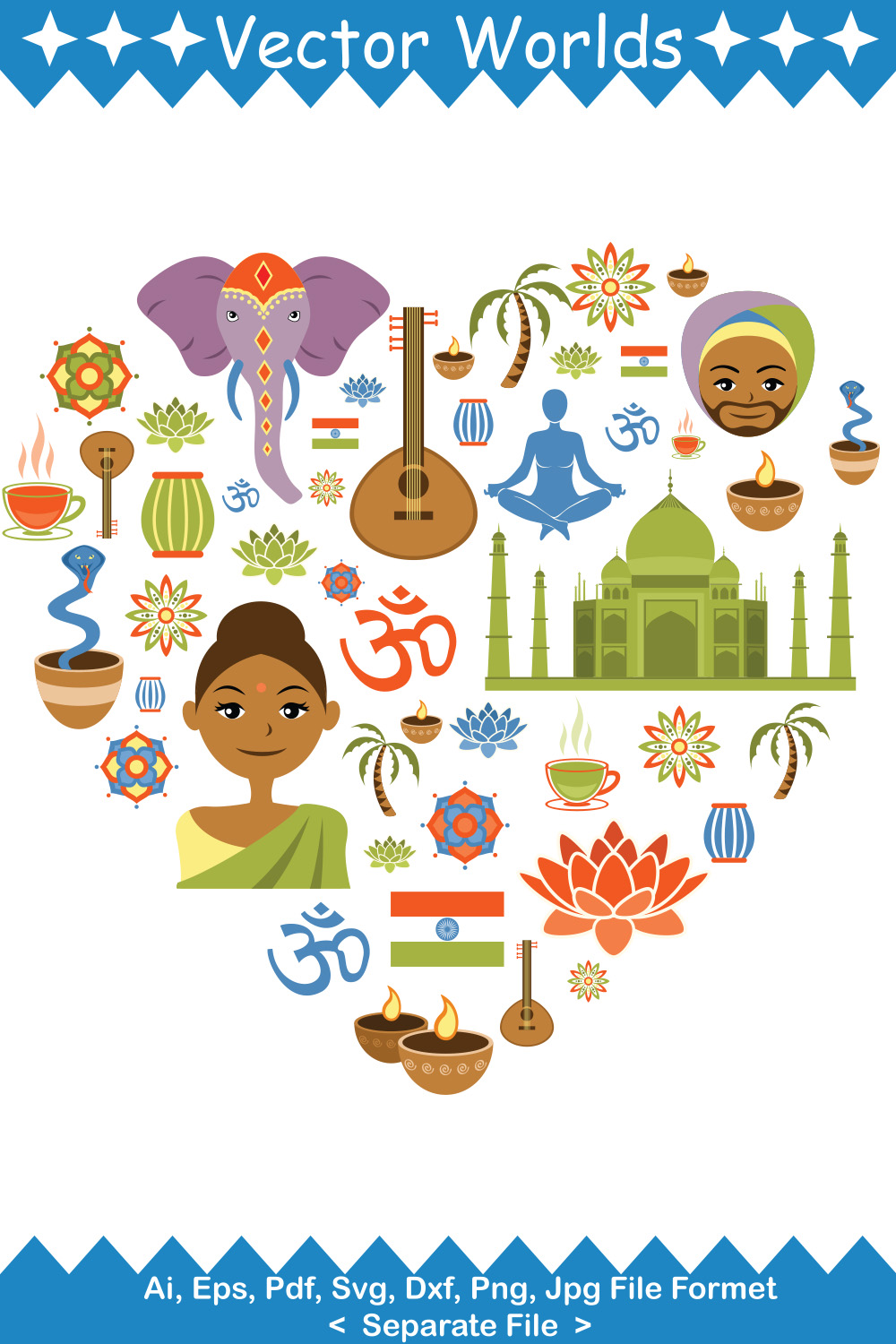 India SVG Vector Design pinterest preview image.