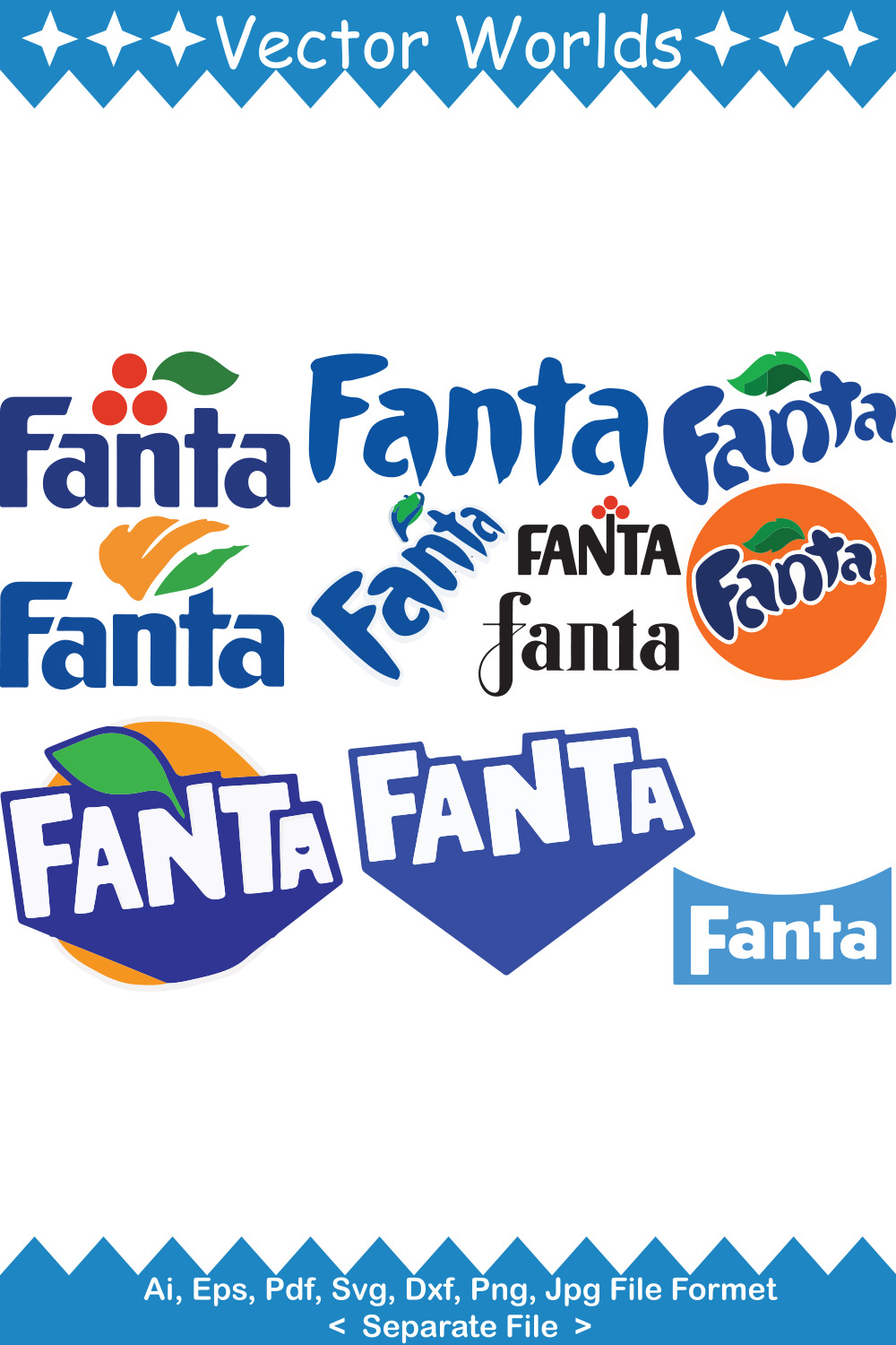 Fanta Logo SVG Vector Design pinterest preview image.