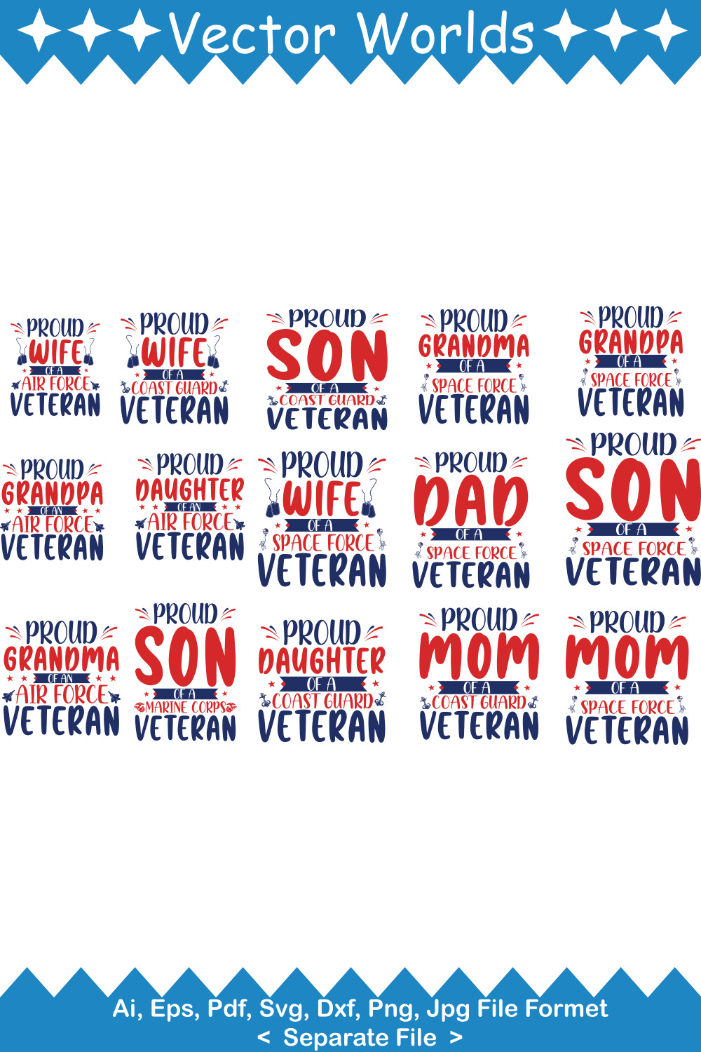 Veterans Day SVG Vector Design pinterest preview image.