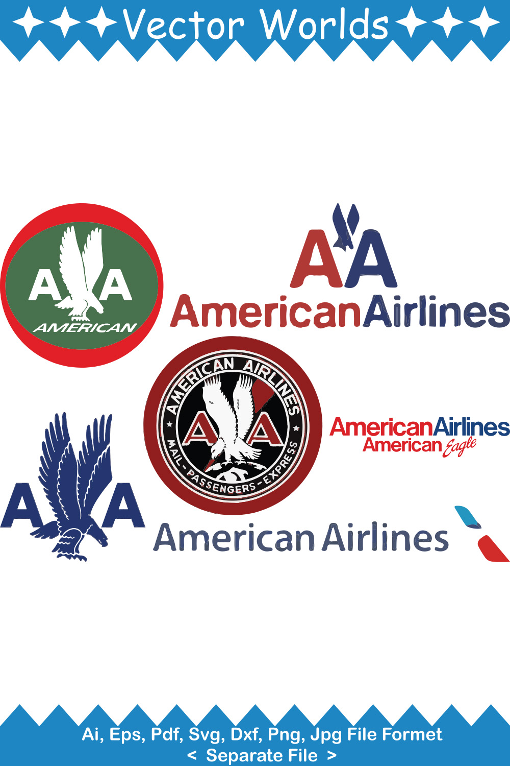 American Airlines Logo SVG Vector Design pinterest preview image.
