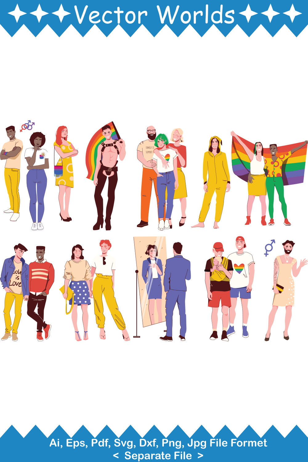 LGBT People SVG Vector Design pinterest preview image.