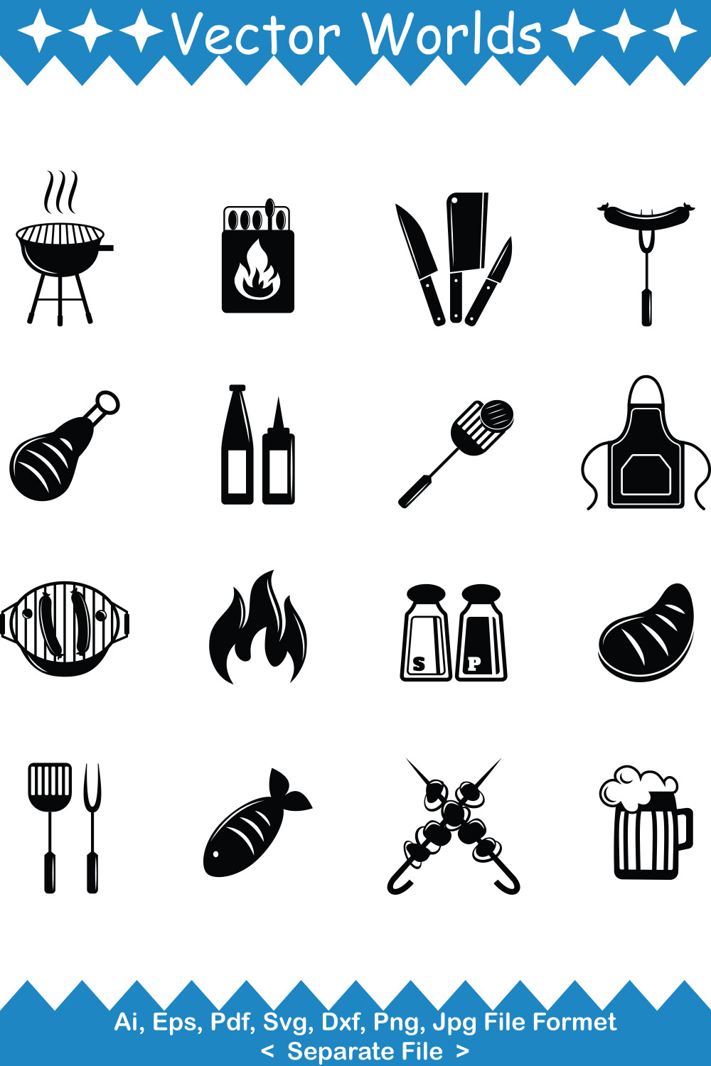 Barbecue Party SVG Vector Design pinterest preview image.