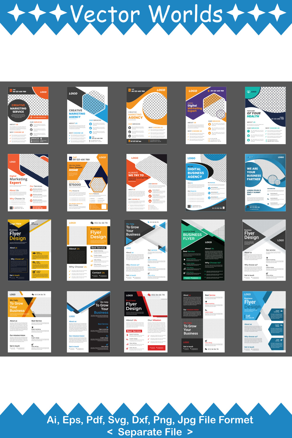 Flyer SVG Vector Design pinterest preview image.