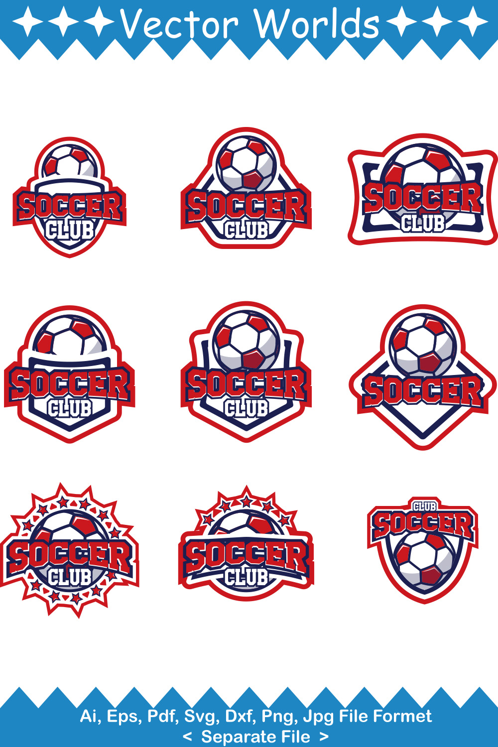 Soccer Logo SVG Vector Design pinterest preview image.