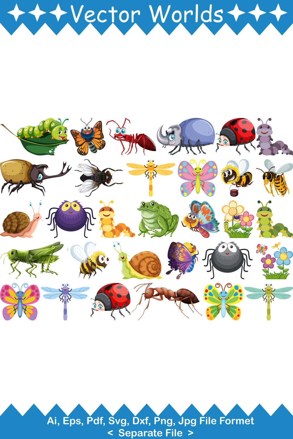 Insect Animal SVG Vector Design pinterest preview image.