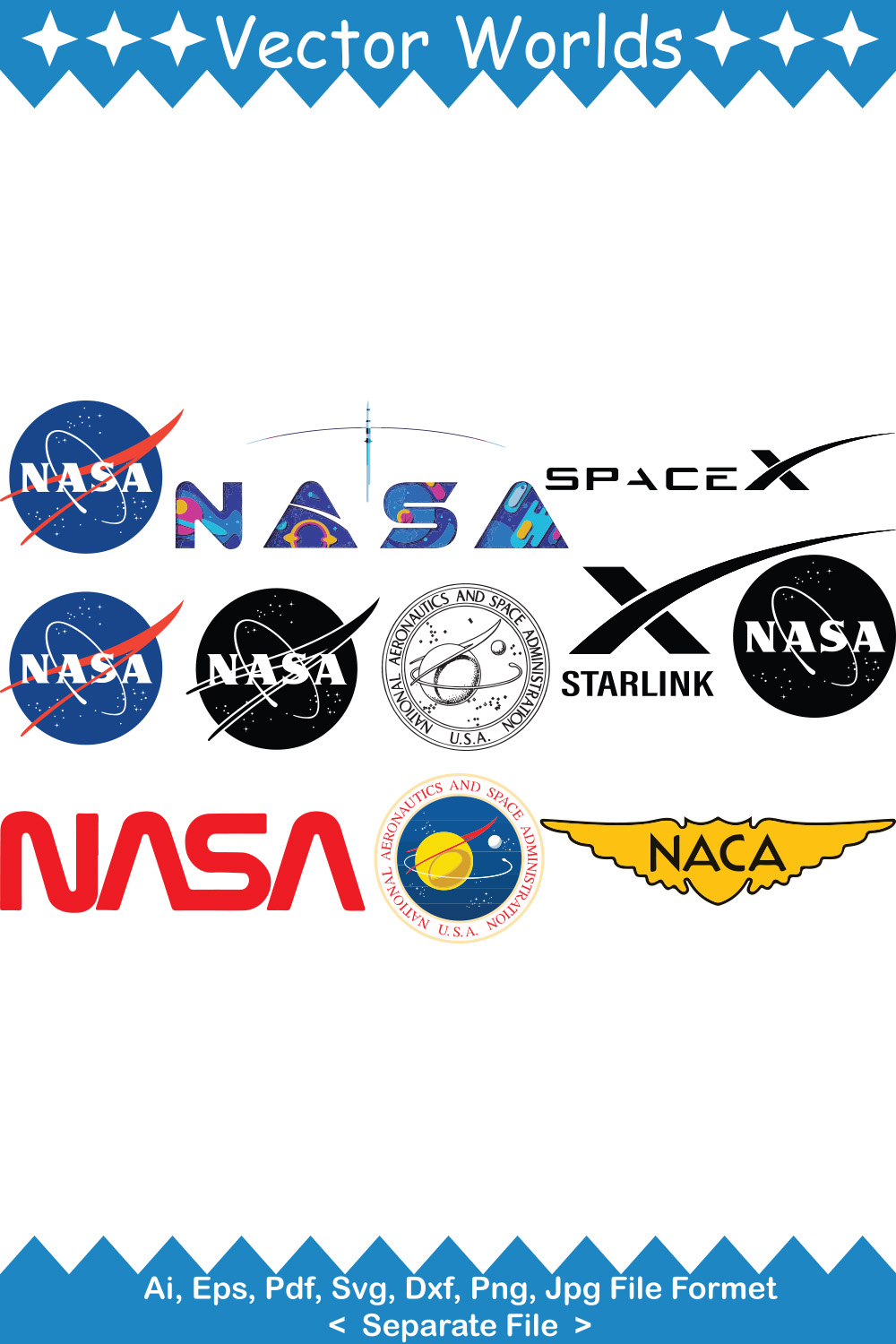 NASA Logo SVG Vector Design pinterest preview image.