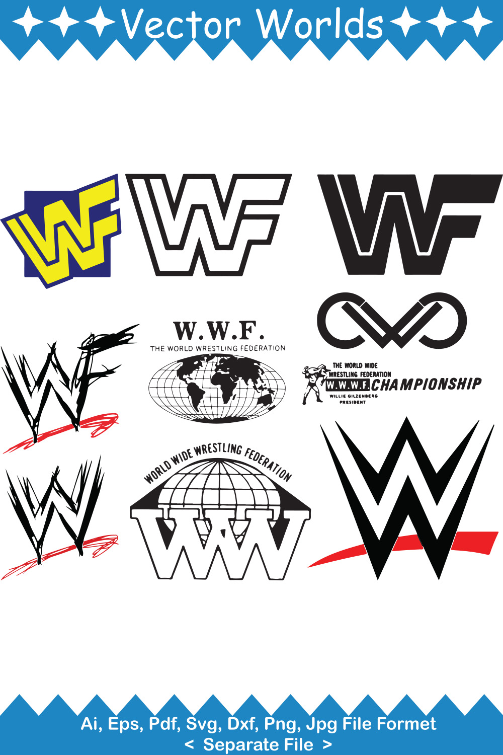 WWE Logo SVG Vector Design pinterest preview image.