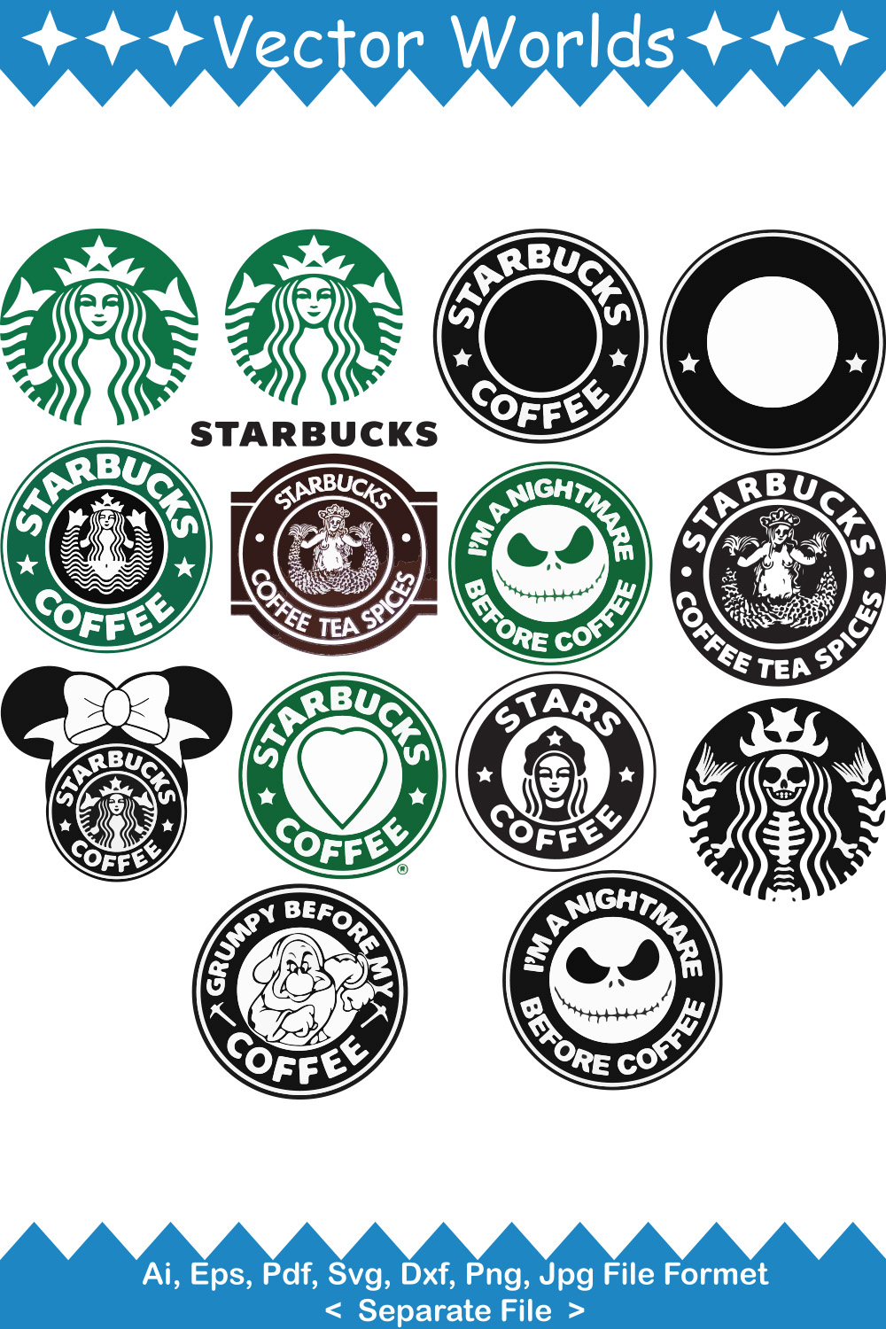Starbucks Logo SVG Vector Design pinterest preview image.