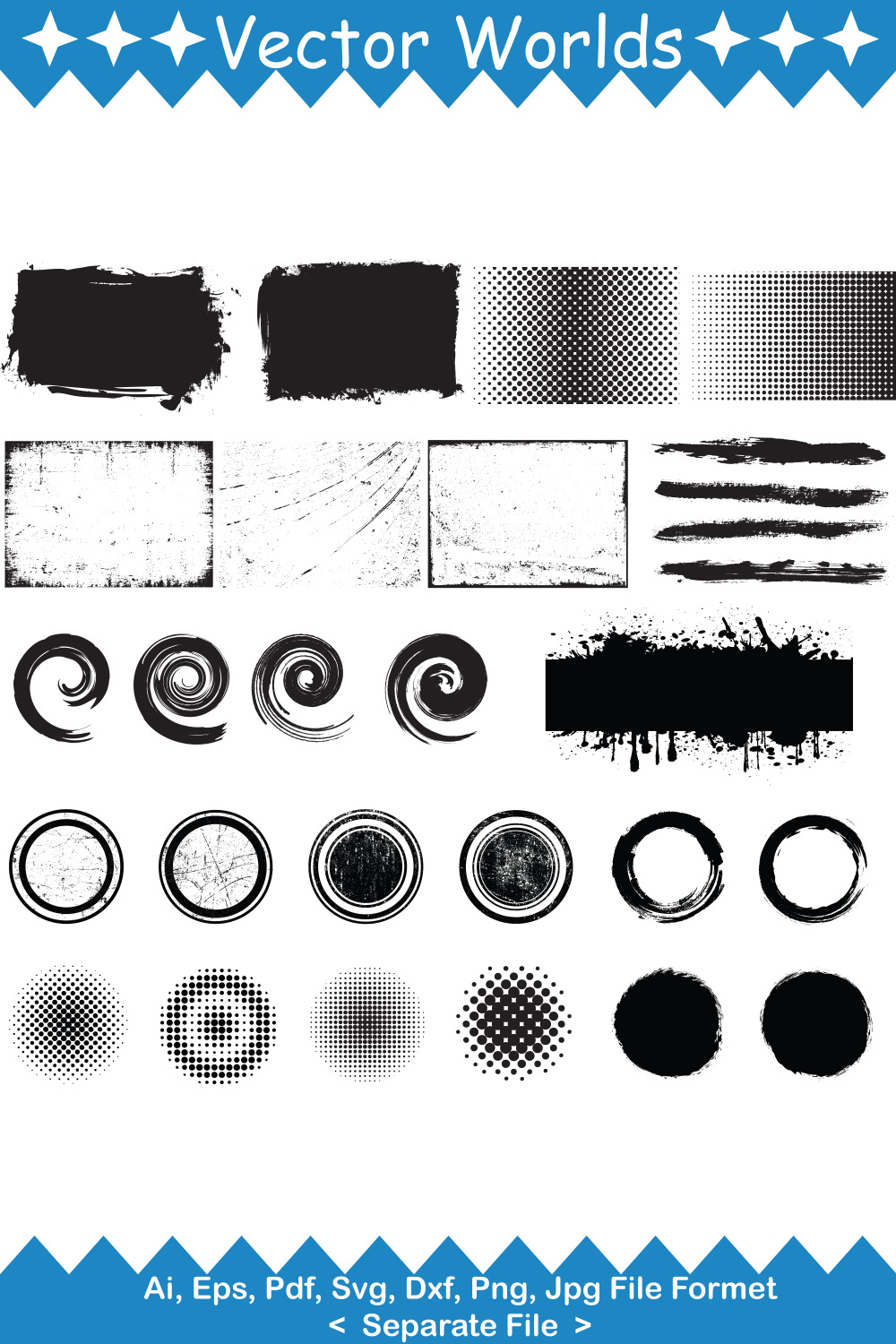 Grunge Effect SVG Vector Design pinterest preview image.