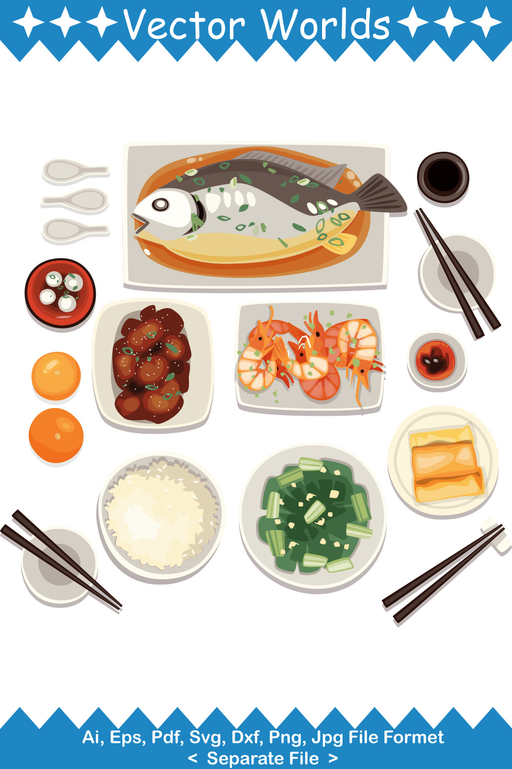 Japan Food SVG Vector Design pinterest preview image.