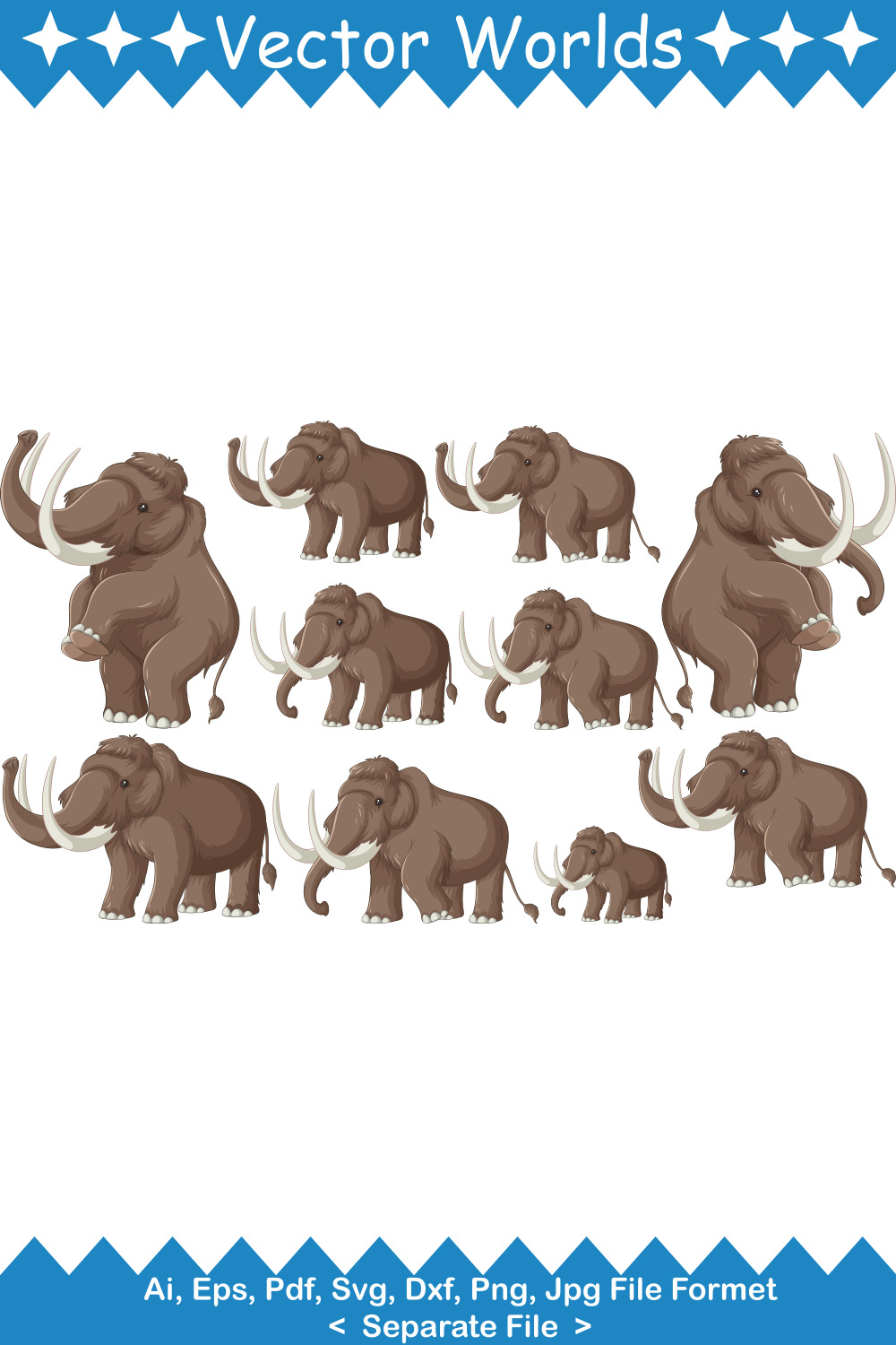 Mammoth SVG Vector Design pinterest preview image.