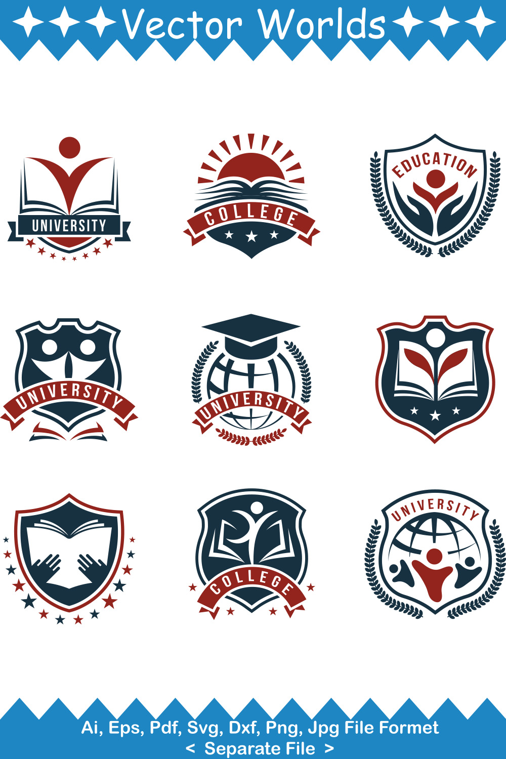 Education Logo SVG Vector Design pinterest preview image.