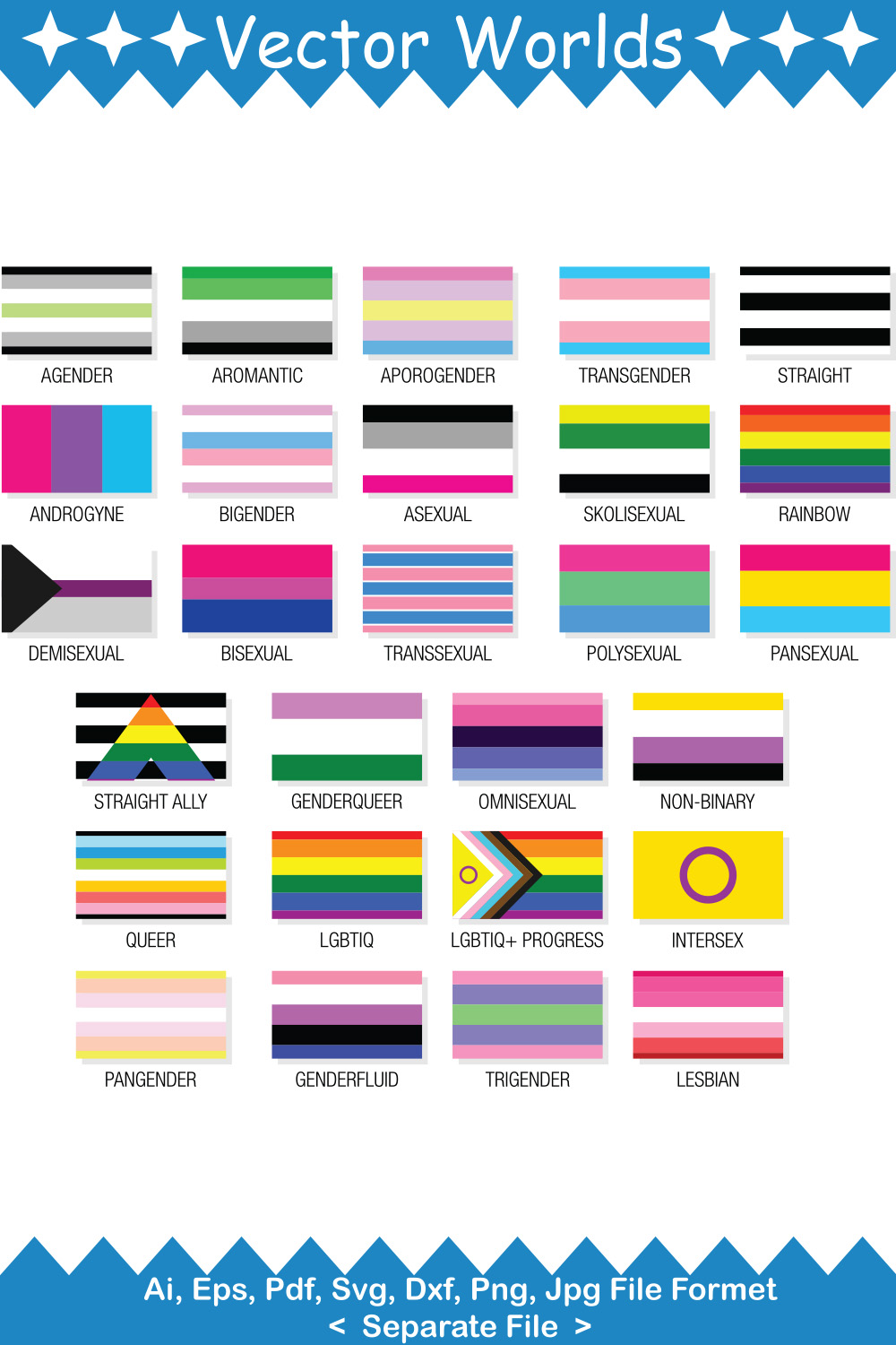 LGBT Flag SVG Vector Design pinterest preview image.