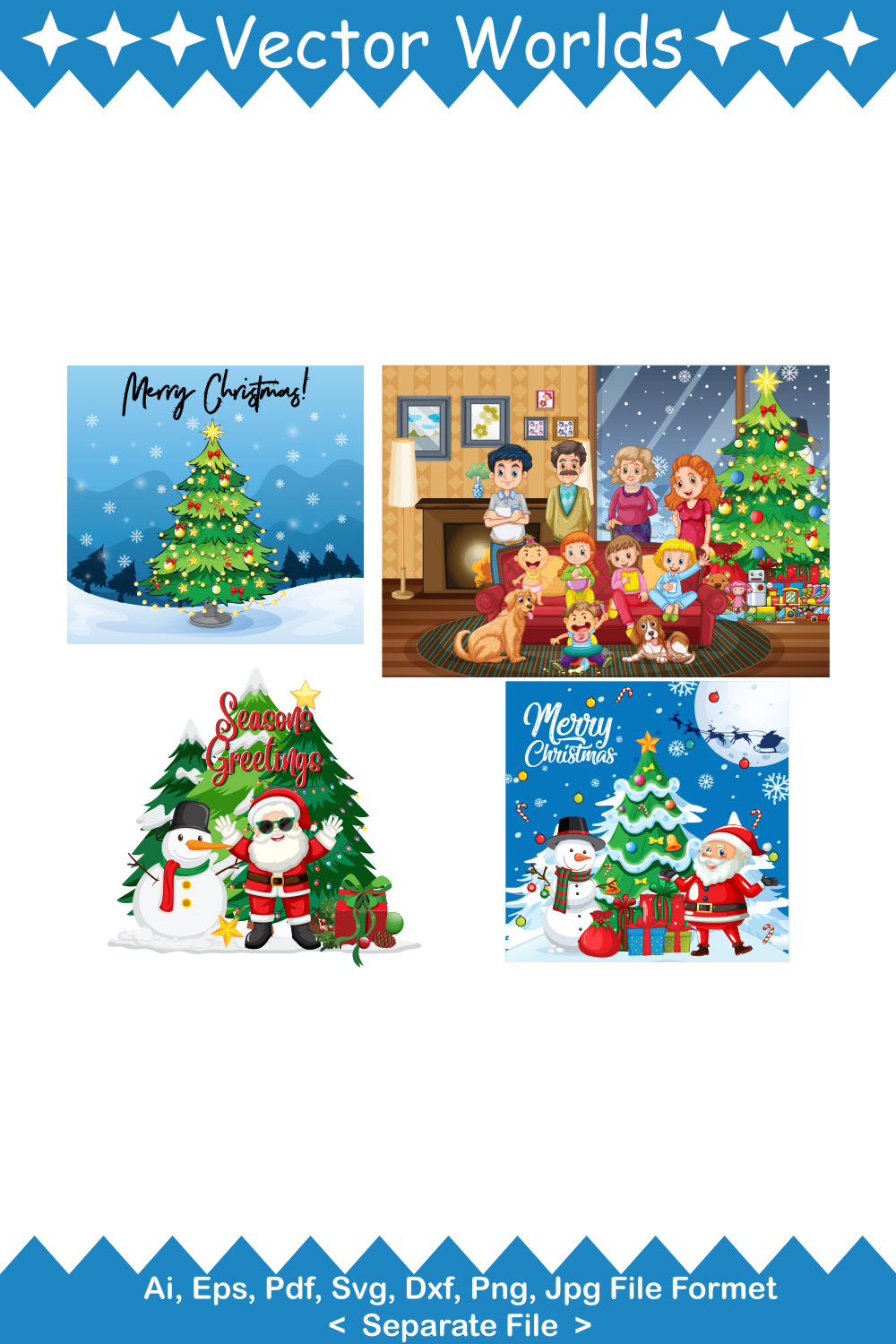 Christmas Day SVG Vector Design pinterest preview image.