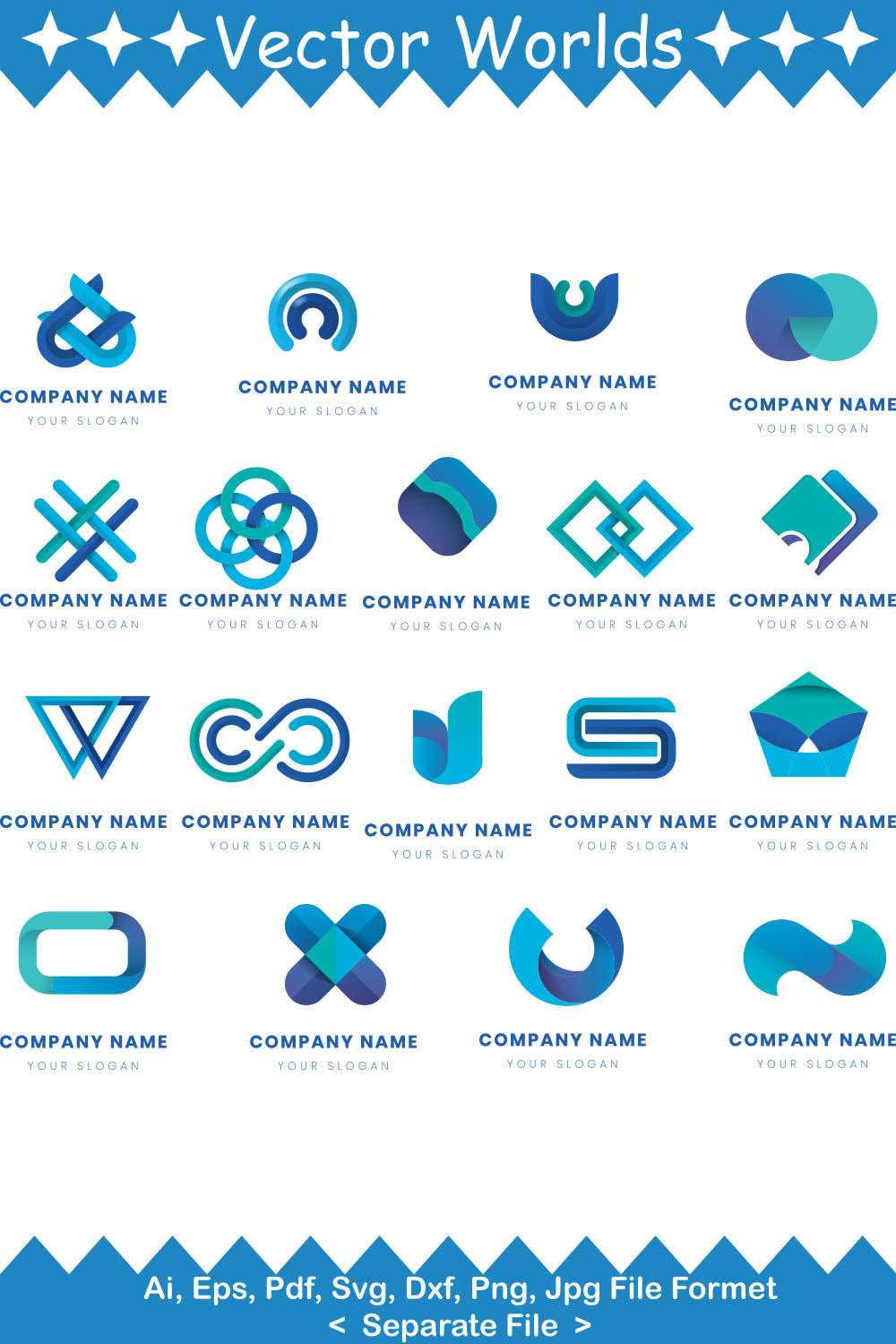 Logo Template SVG Vector Design pinterest preview image.