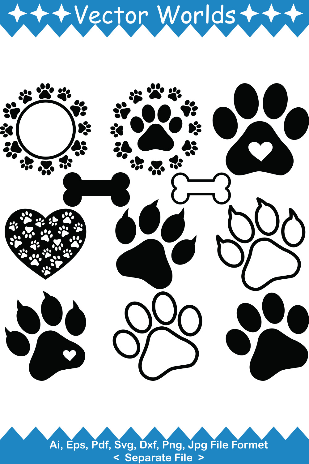 Paw Claws SVG Vector Design pinterest preview image.