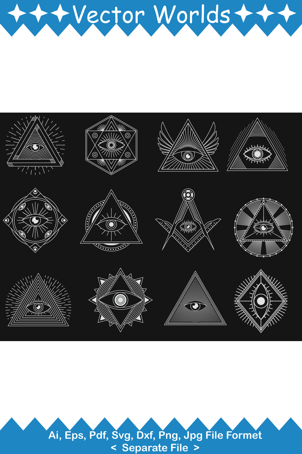 Illuminati sign SVG Vector Design pinterest preview image.