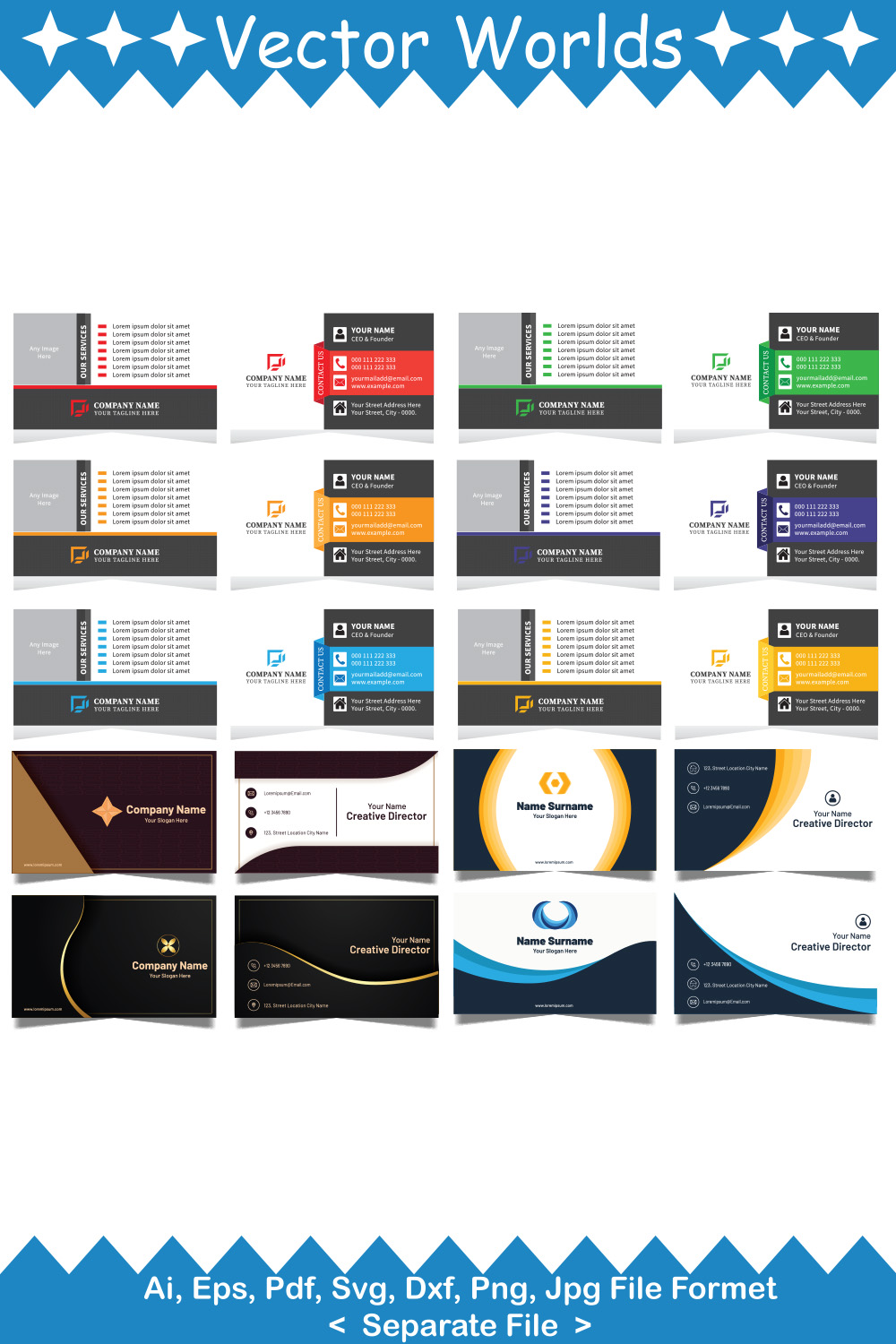 Business Card SVG Vector Design pinterest preview image.