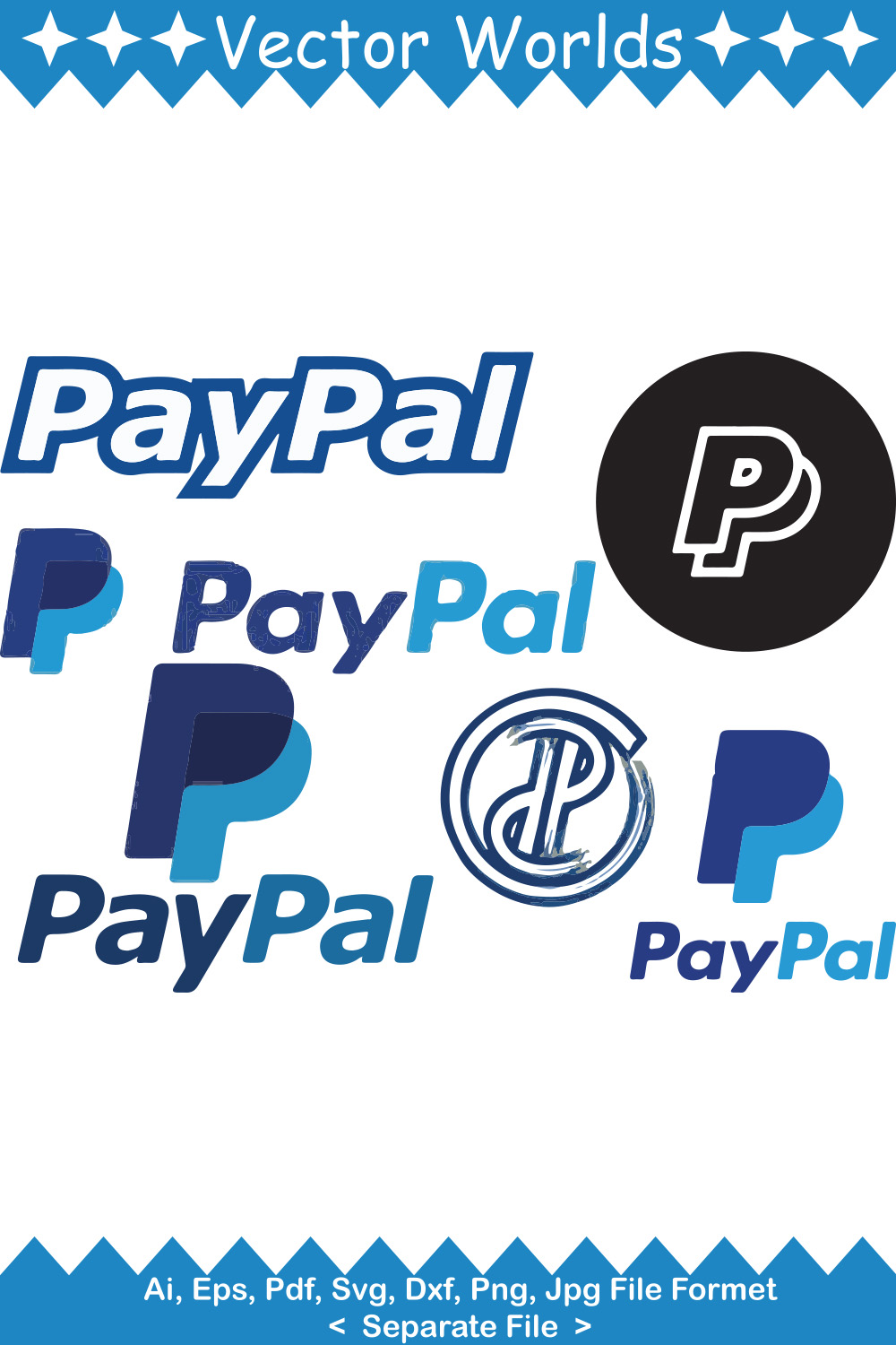 PayPal Logo SVG Vector Design pinterest preview image.