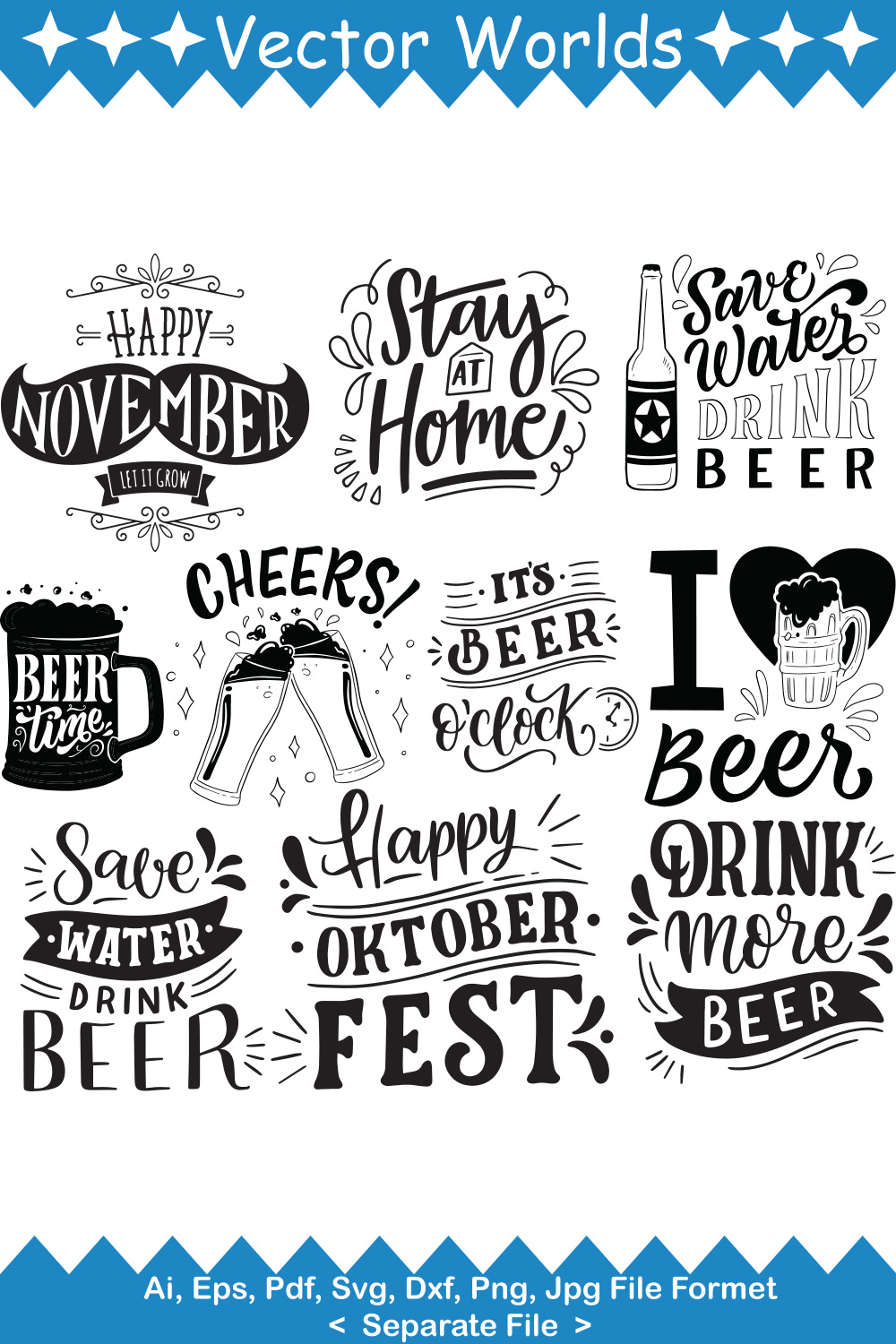 Happy Beer Day SVG Vector Design pinterest preview image.