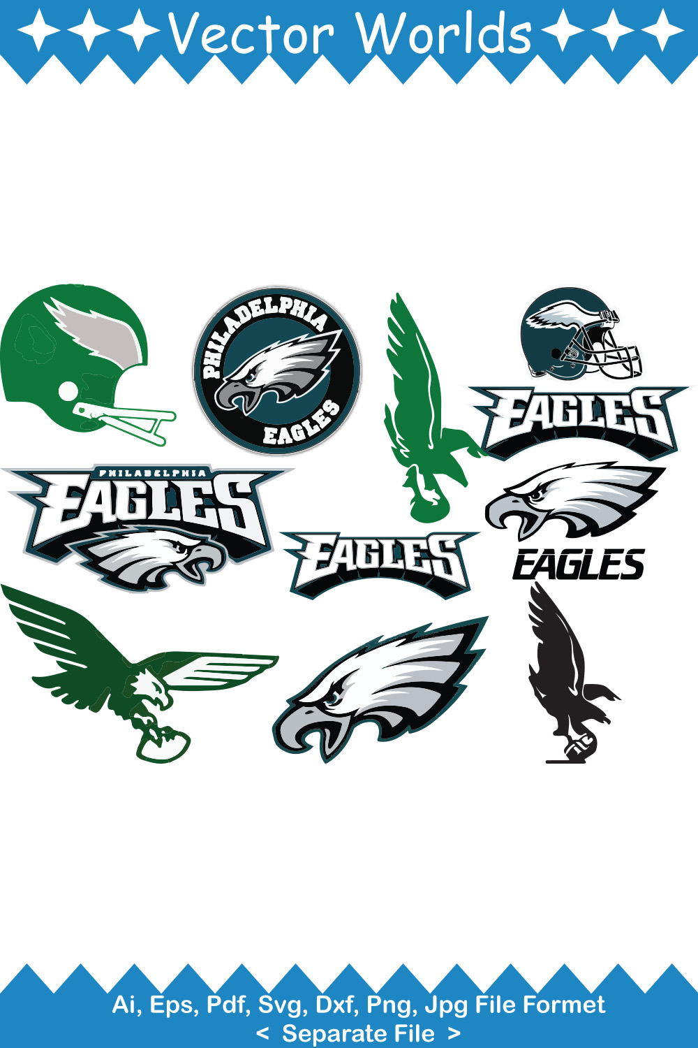 Philadelphia Eagles Logo SVG Vector Design pinterest preview image.