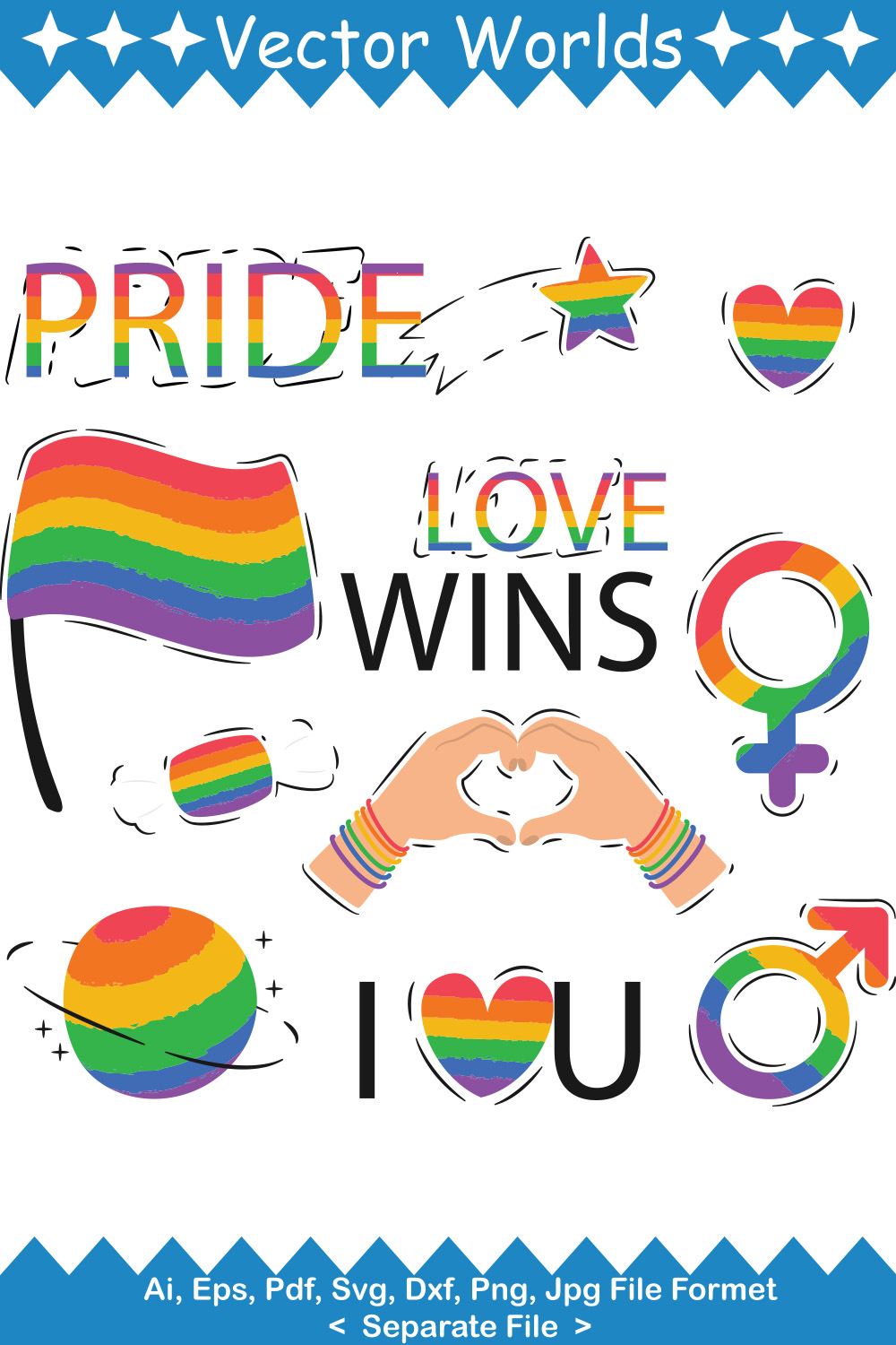 LGBT SVG Vector Design pinterest preview image.
