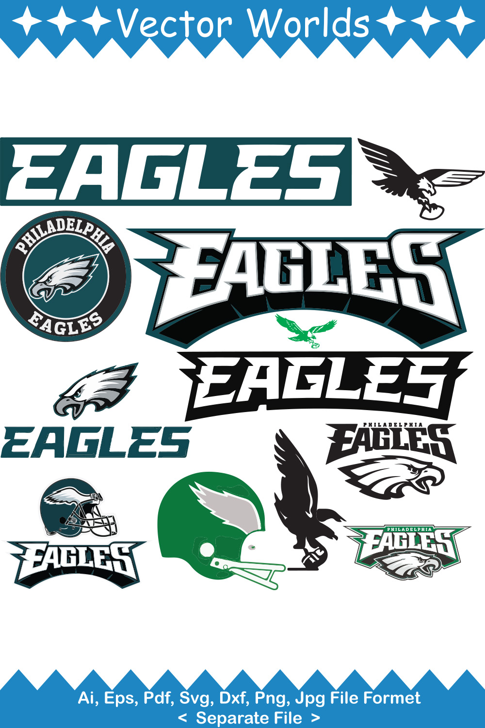 Philadelphia Eagles SVG Vector Design pinterest preview image.