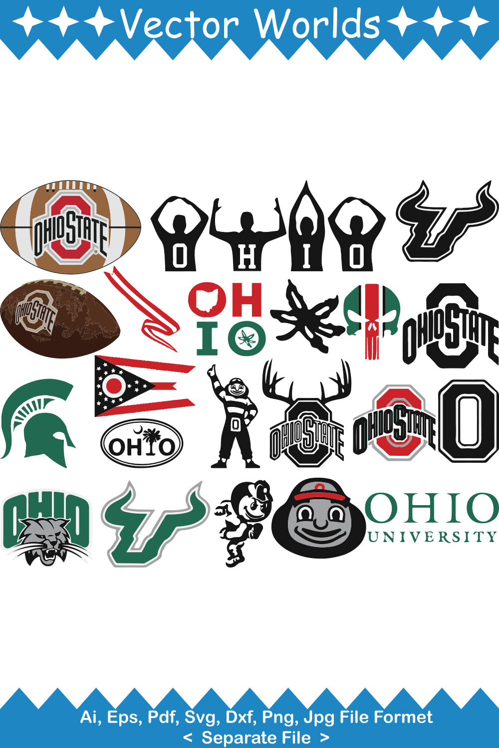Ohio State SVG Vector Design pinterest preview image.