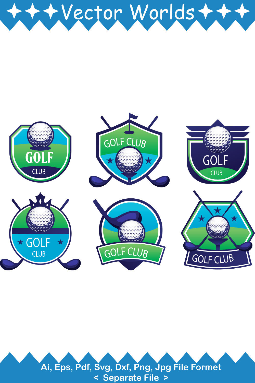 Golf Logo SVG Vector Design pinterest preview image.