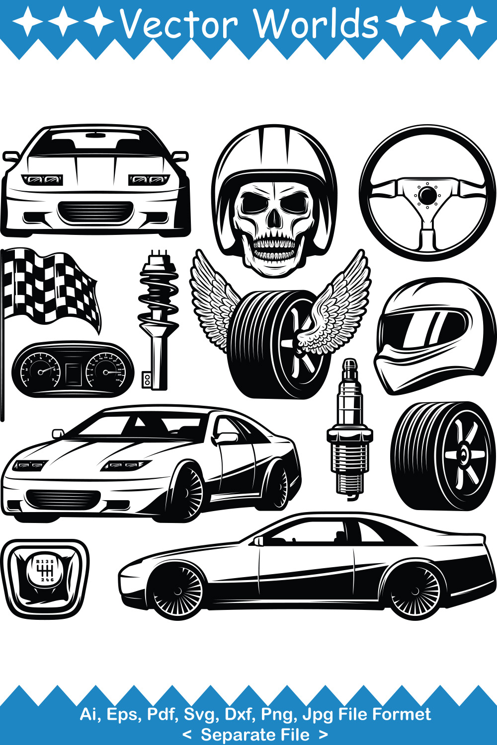 Car Element SVG Vector Design pinterest preview image.